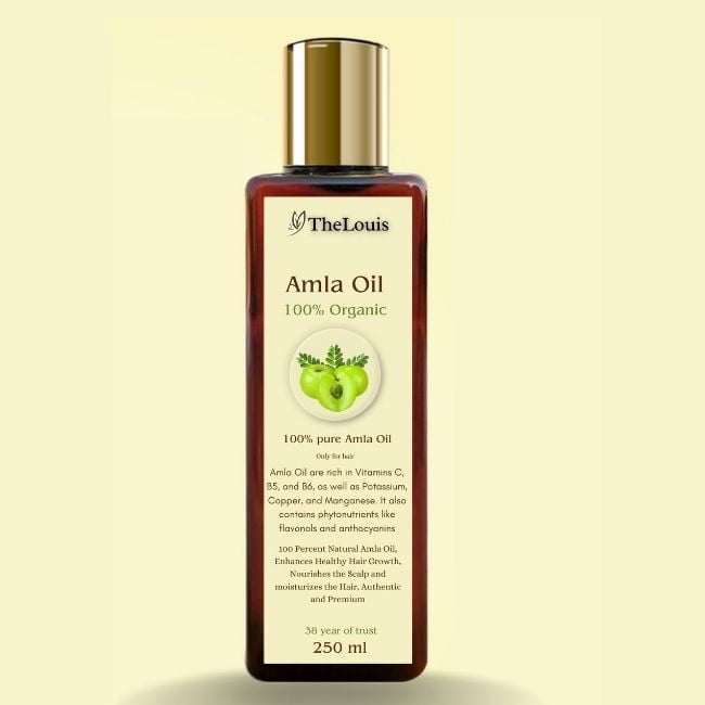 Bottle of Amla Hair Oil - a natural elixir for strong, shiny hair.