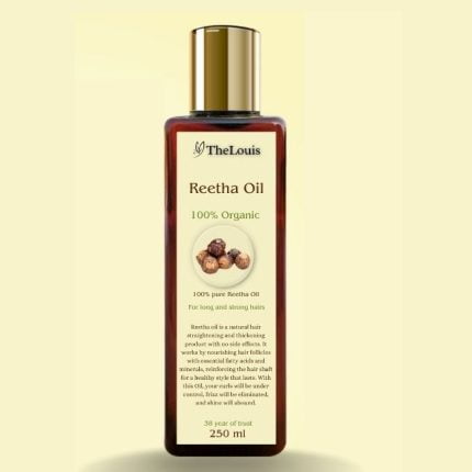 Bottle of Reetha Hair Oil - a natural solution for healthy and shiny hair.